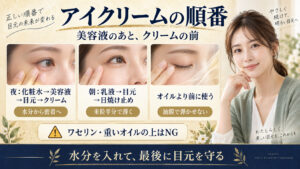 アイクリームを美容液の後、全顔クリームの前に重ねる順番