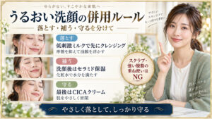 無添加洗顔とクレンジング、セラミド保湿、CICAクリームの併用ルール