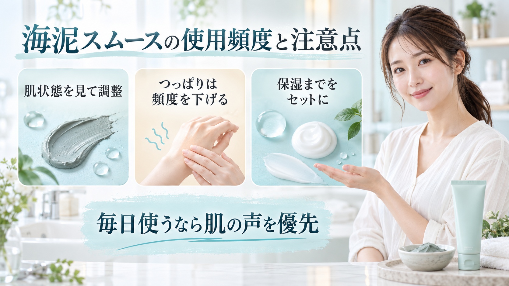 海泥スムース洗顔の使用頻度と注意点を3ステップで示す美容ボード