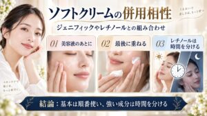 アプソリュ ソフトクリームとジェニフィックやレチノールの組み合わせを解説するBeauty Board