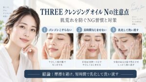 THREE バランシング クレンジング オイル Nの注意点と肌荒れを防ぐNG習慣・対策を解説するBeauty Board