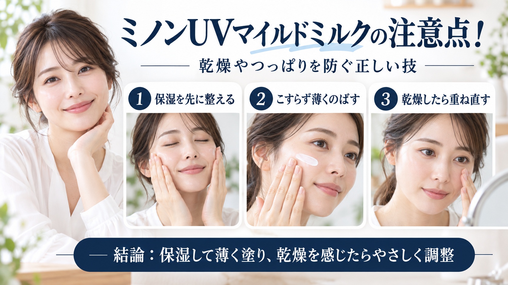 ミノンUVマイルドミルクで乾燥やつっぱりを防ぐ注意点を解説するBeauty Board