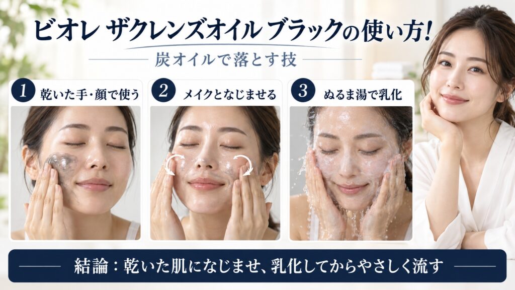 ビオレ ザクレンズオイル ブラックの使い方と炭オイルで落とす方法を解説するBeauty Board
