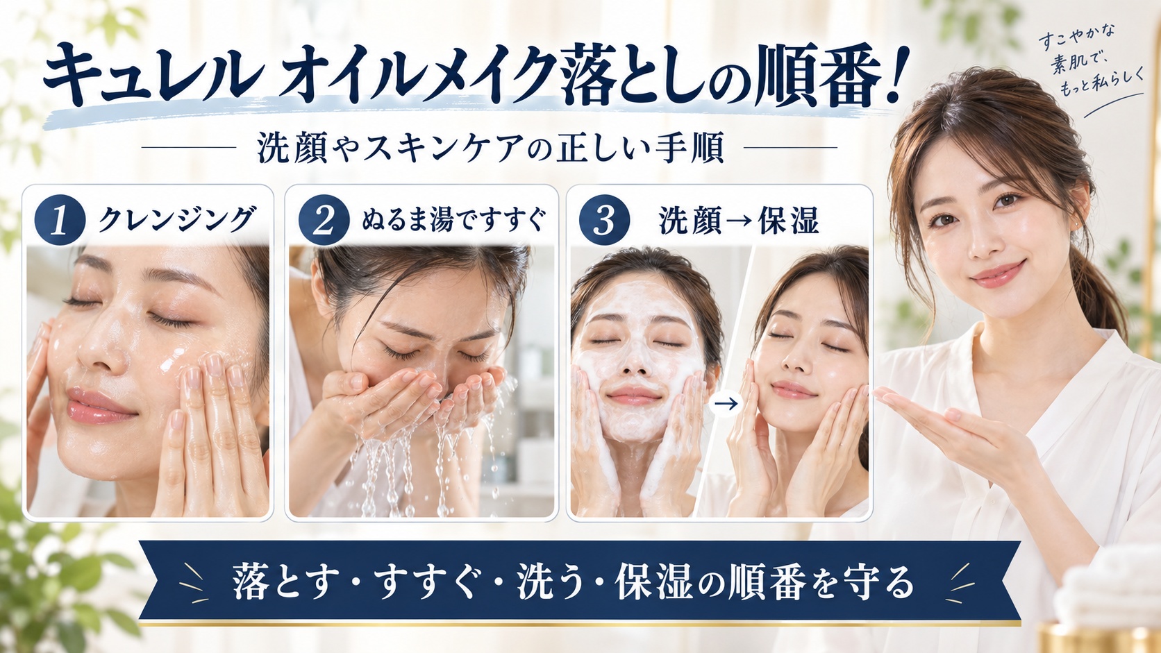 キュレル オイルメイク落としの順番と洗顔やスキンケアの正しい手順を解説するBeauty Board