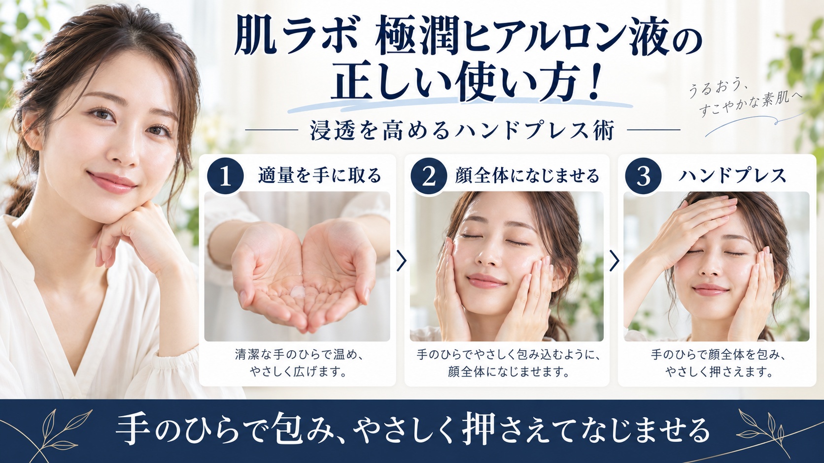 肌ラボ 極潤ヒアルロン液の正しい使い方と浸透を高めるハンドプレス術を解説するBeauty Board