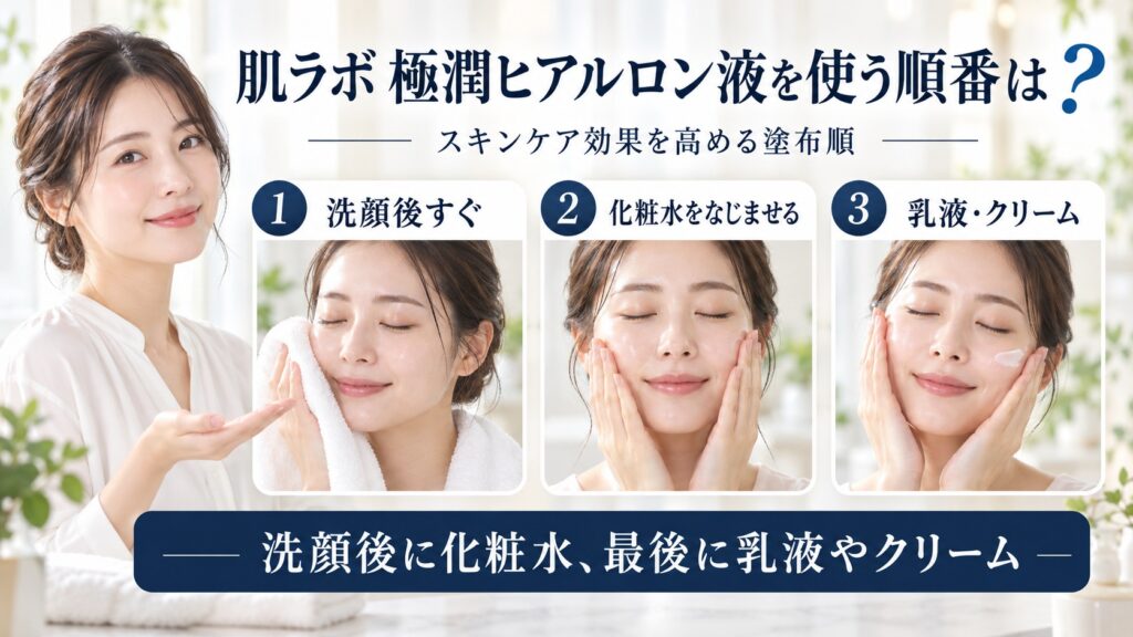 肌ラボ 極潤ヒアルロン液を使う順番とスキンケア効果を高める塗布順を解説するBeauty Board