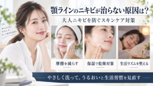 顎ラインの大人ニキビを防ぐスキンケア対策を解説するBeauty Board