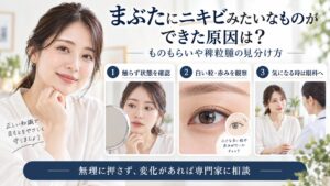 まぶたのニキビ様のものとものもらい・稗粒腫の見分け方を解説するBeauty Board