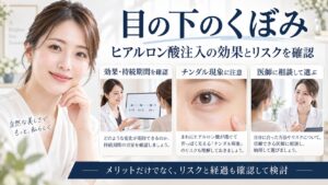 目の下のくぼみへのヒアルロン酸注入の効果・持続期間・リスクを解説するBeauty Board