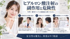 ヒアルロン酸注射の副作用や失明・壊死リスク、後遺症を防ぐ方法を解説するBeauty Board