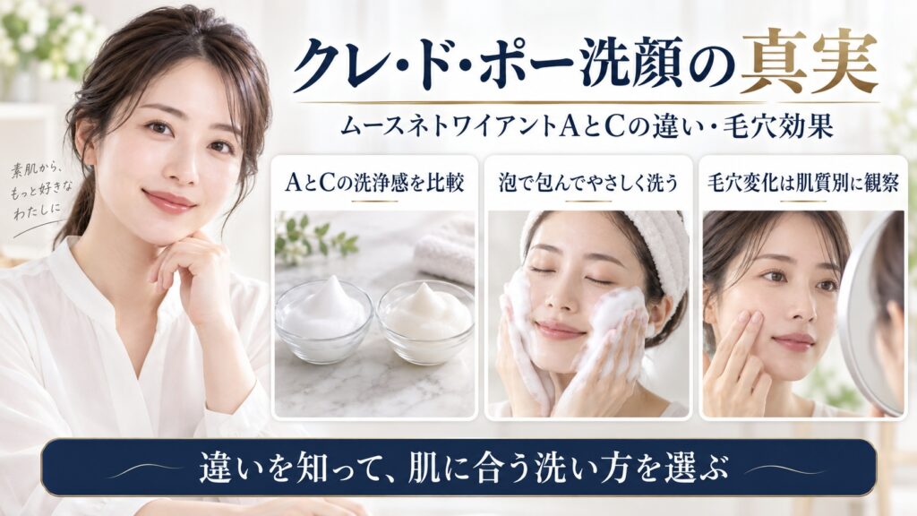 クレ・ド・ポー洗顔ムースネトワイアントAとCの違いと毛穴効果を解説するBeauty Board