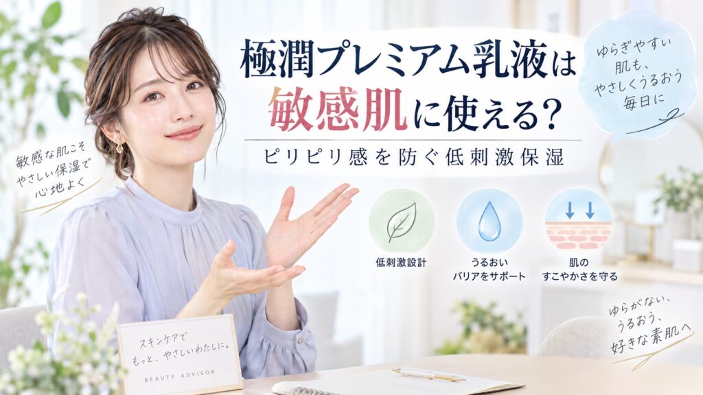 極潤プレミアム乳液は敏感肌に使える？ピリピリ感を防ぐ低刺激保湿 Beauty Board