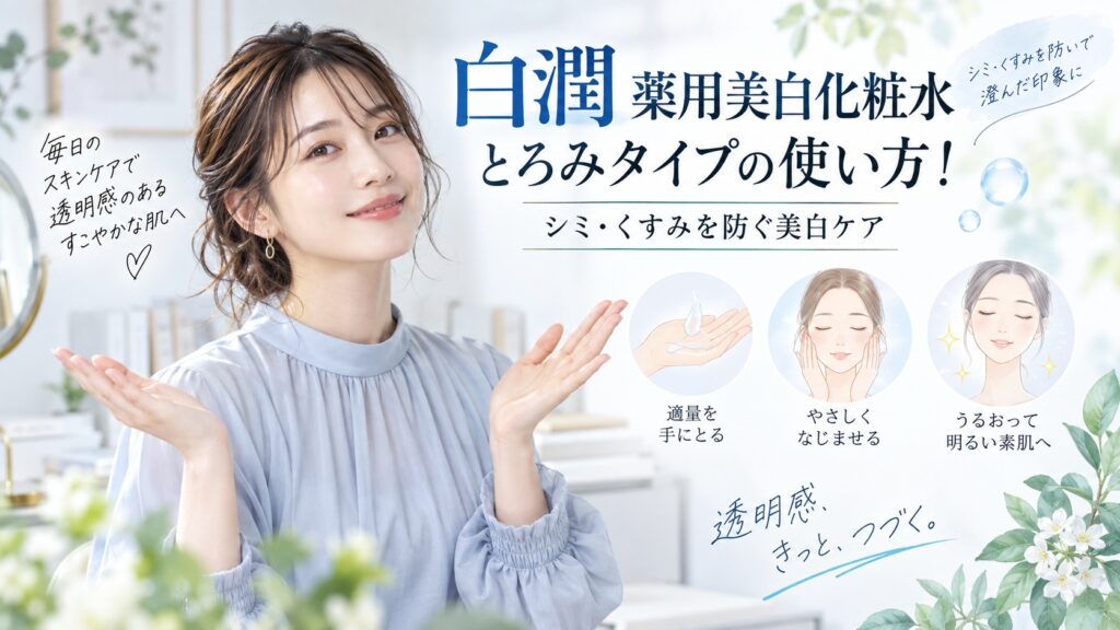 白潤 薬用美白化粧水とろみタイプの使い方！シミ・くすみを防ぐ美白ケア Beauty Board