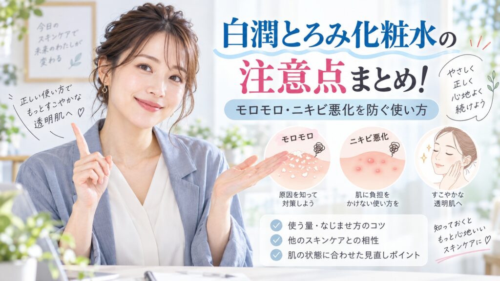 白潤とろみ化粧水の注意点まとめ！モロモロ・ニキビ悪化を防ぐ使い方 Beauty Board