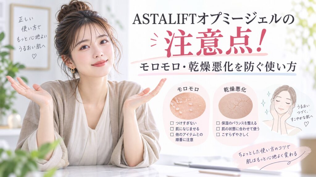 ASTALIFTオプミージェルの注意点！モロモロ・乾燥悪化を防ぐ使い方 Beauty Board