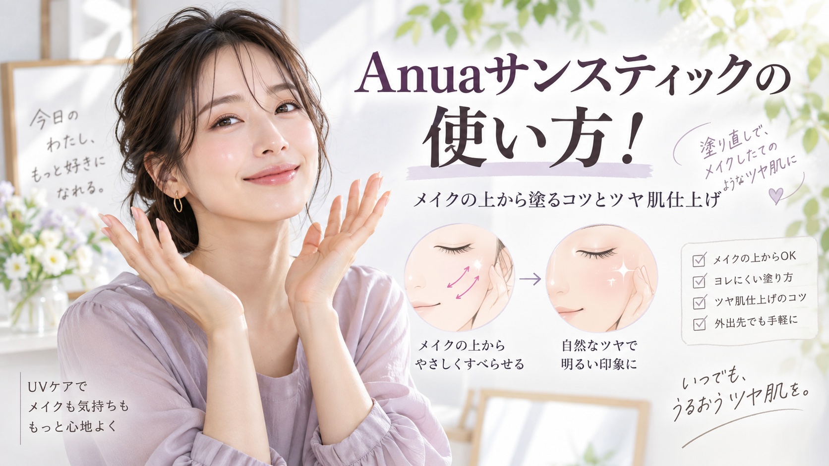 Anuaサンスティックの使い方!メイクの上から塗るコツとツヤ肌仕上げ Beauty Board