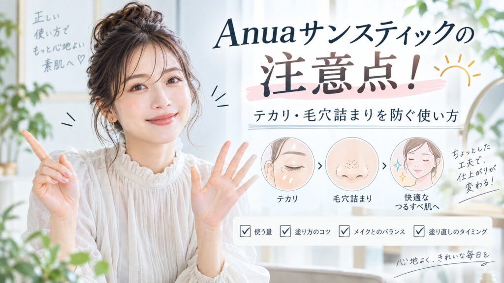 Anuaサンスティックの注意点！テカリ・毛穴詰まりを防ぐ使い方 Beauty Board