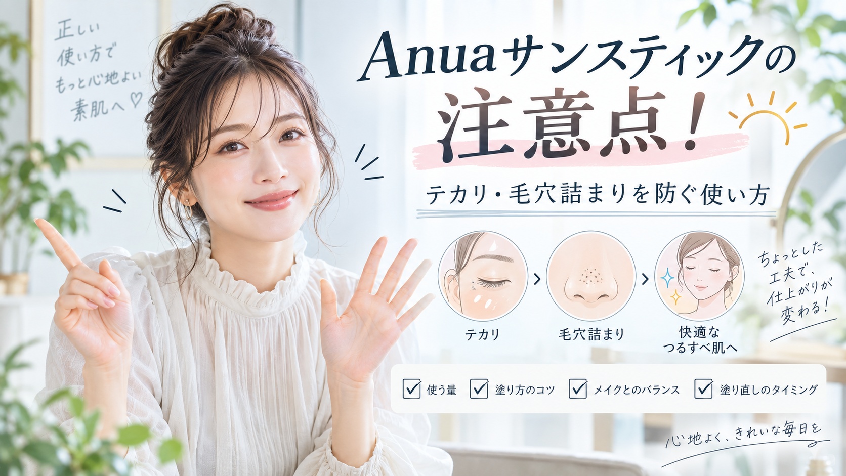 Anuaサンスティックの注意点!テカリ・毛穴詰まりを防ぐ使い方 Beauty Board