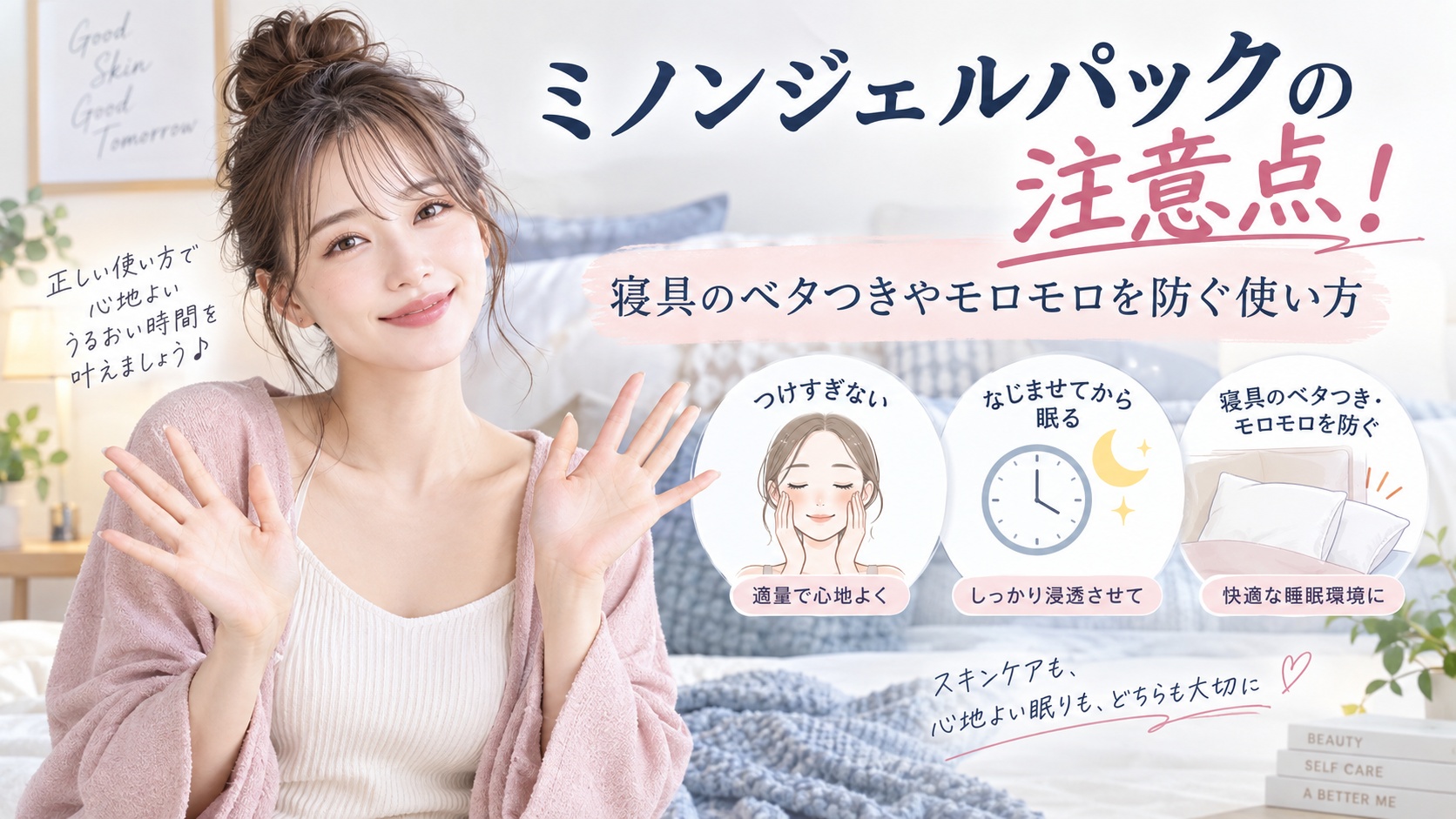 ミノンジェルパックの注意点！寝具のベタつきやモロモロを防ぐ使い方 Beauty Board