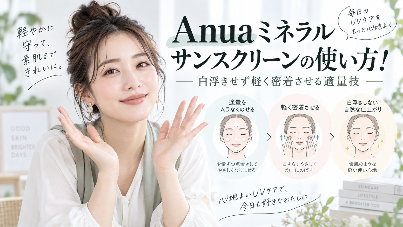Anuaミネラルサンスクリーンの使い方！白浮きせず軽く密着させる適量技 Beauty Board