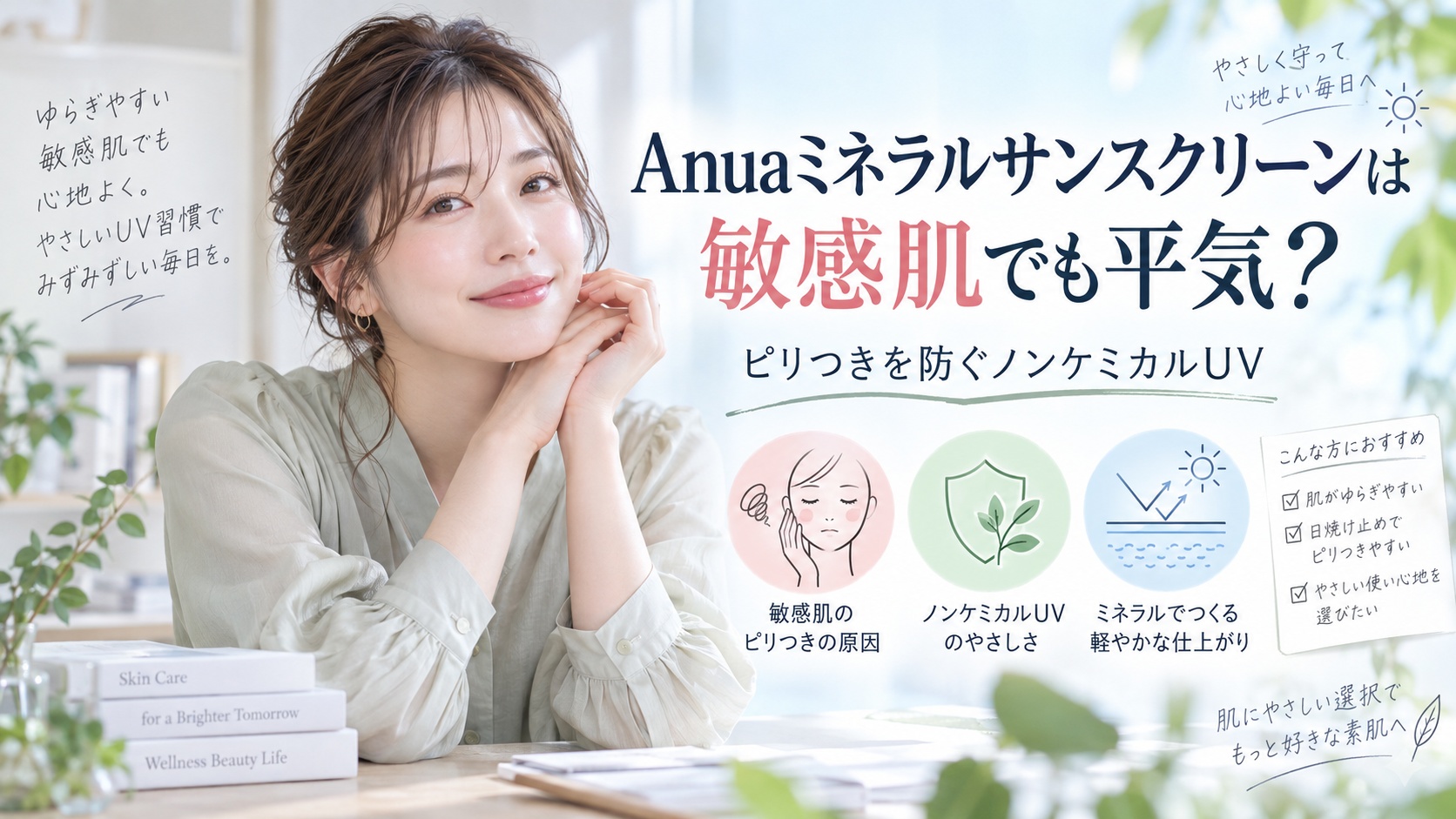 Anuaミネラルサンスクリーンは敏感肌でも平気?ピリつきを防ぐノンケミカルUV Beauty Board
