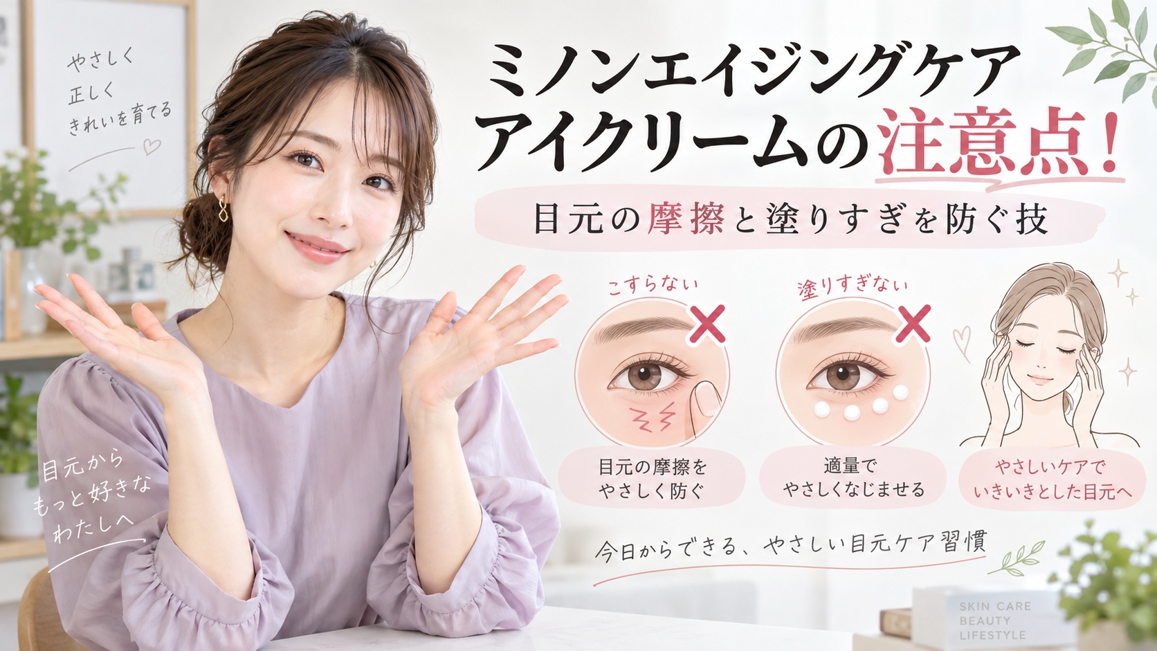ミノンエイジングケアアイクリームの注意点！目元の摩擦と塗りすぎを防ぐ技 Beauty Board