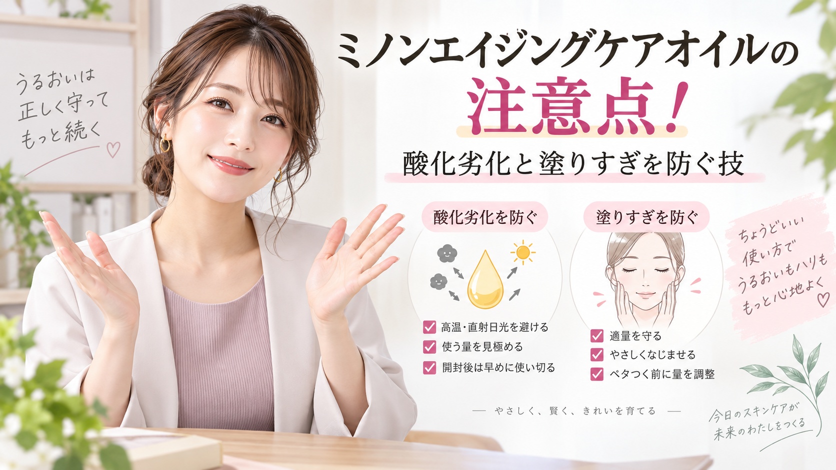ミノンエイジングケアオイルの注意点！酸化劣化と塗りすぎを防ぐ技 Beauty Board