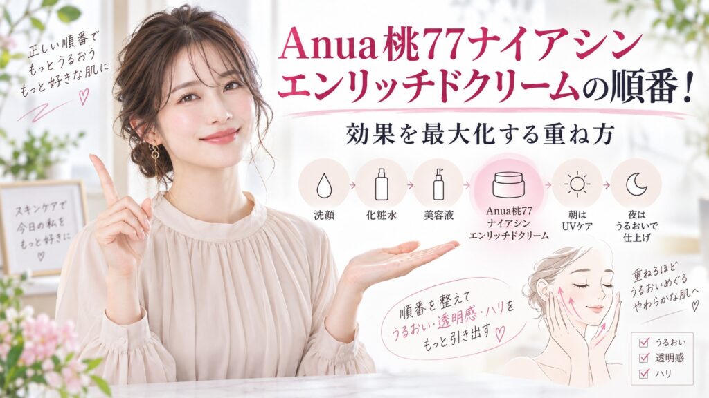 Anua桃77ナイアシンエンリッチドクリームの順番！効果を最大化する重ね方 Beauty Board