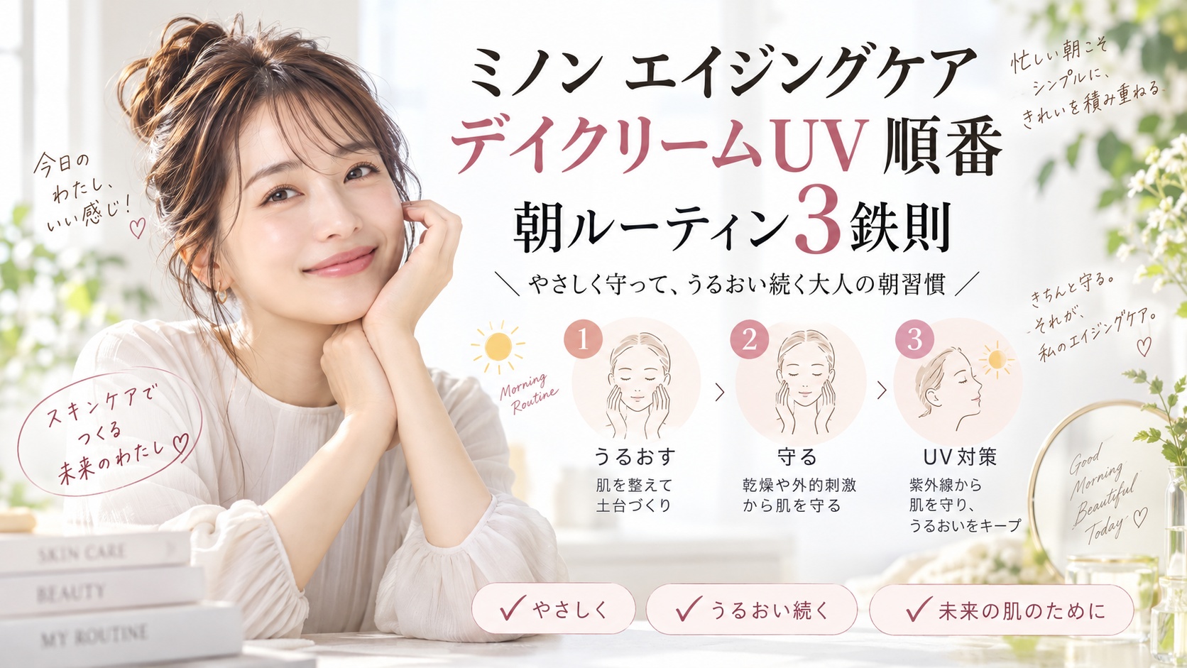 ミノン エイジングケア デイクリームUV 順番｜朝ルーティン3鉄則 Beauty Board