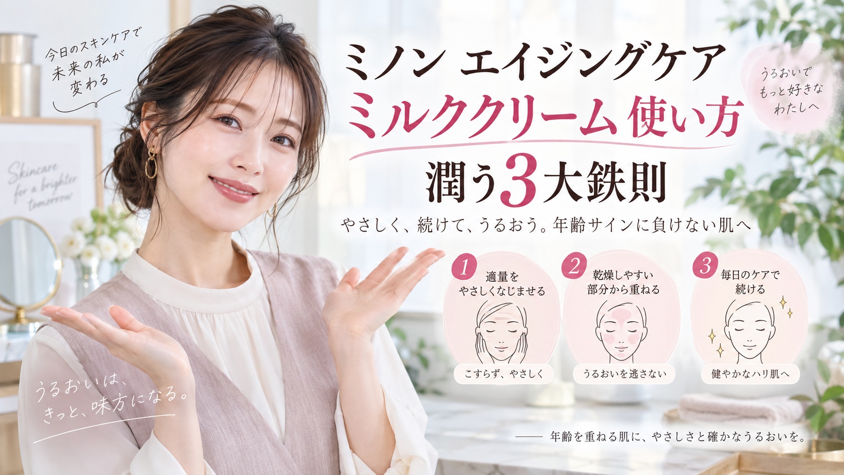 ミノン エイジングケア ミルククリーム 使い方|潤う3大鉄則 Beauty Board