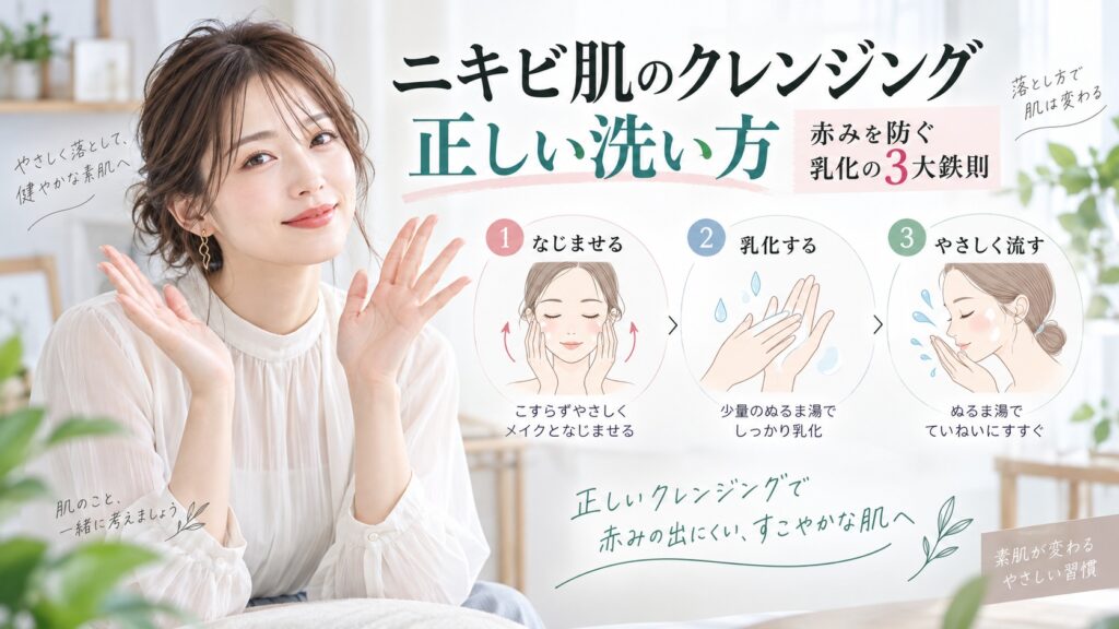 ニキビ肌のクレンジング正しい洗い方｜赤みを防ぐ乳化の3大鉄則 Beauty Board