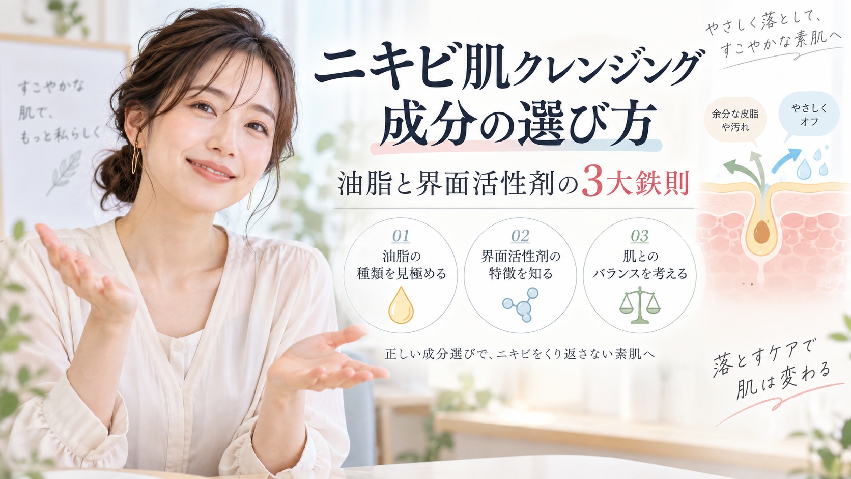 ニキビ肌クレンジング成分の選び方｜油脂と界面活性剤の3大鉄則 Beauty Board