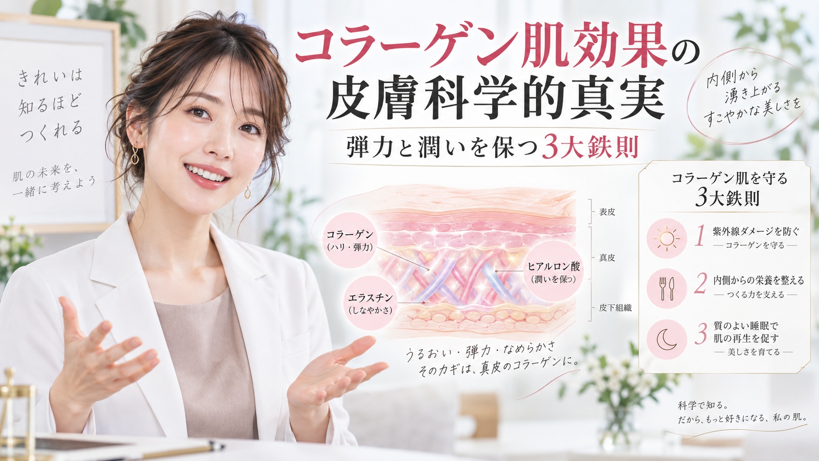 コラーゲン肌効果の皮膚科学的真実|弾力と潤いを保つ3大鉄則 Beauty Board