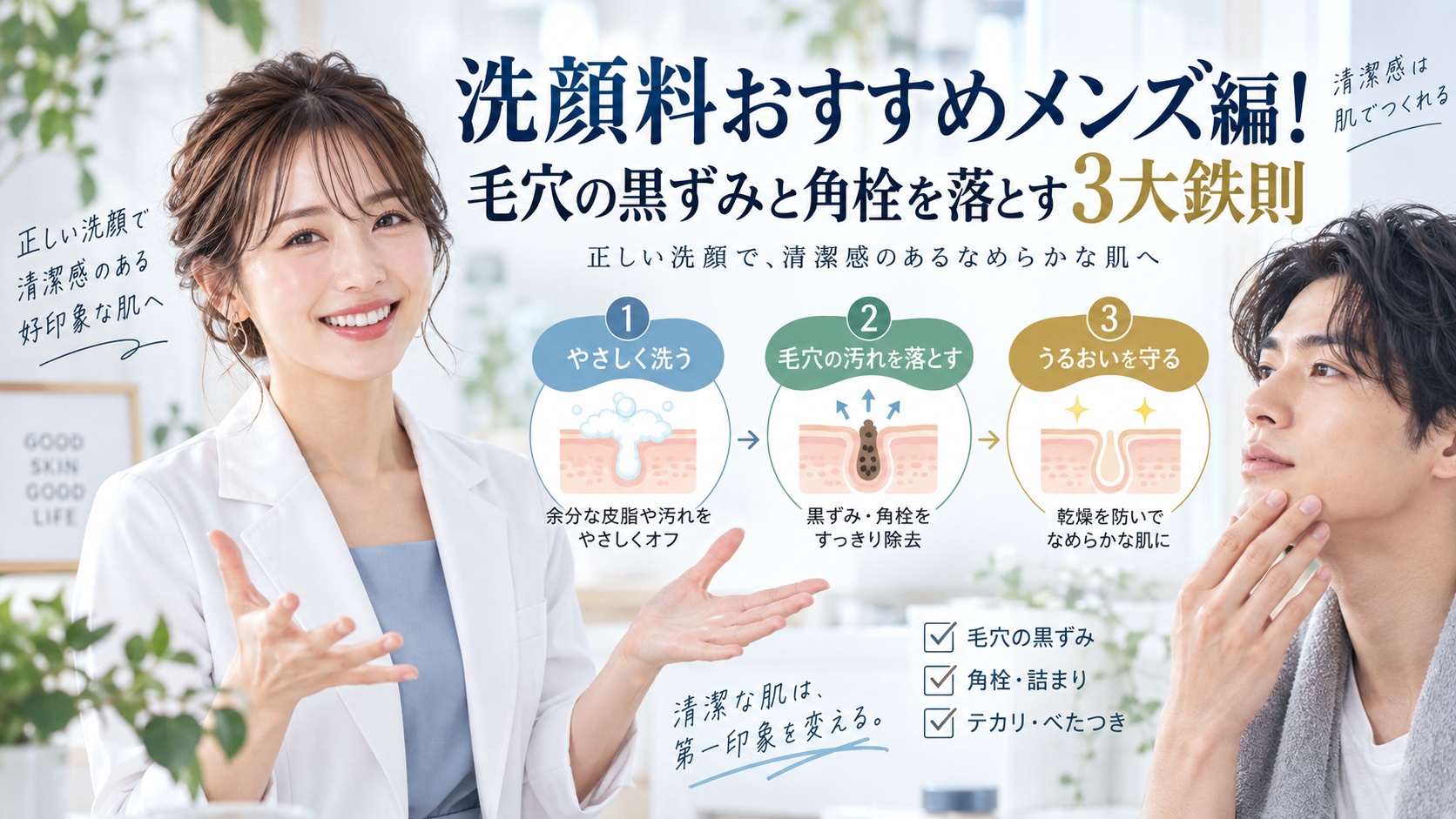 洗顔料おすすめメンズ編!毛穴の黒ずみと角栓を落とす3大鉄則 Beauty Board