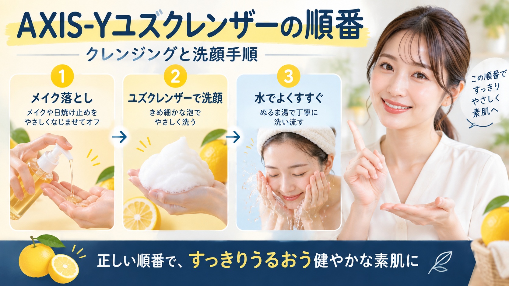 AXIS-Yユズクレンザーの順番は？クレンジングと洗顔手順