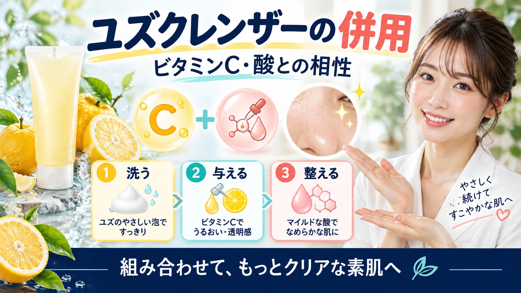 AXIS-Y ユズクレンザーの併用！ビタミンCや酸との相性解説