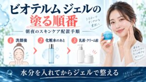 ビオテルム ジェルの塗る順番は？朝夜のスキンケア配置手順