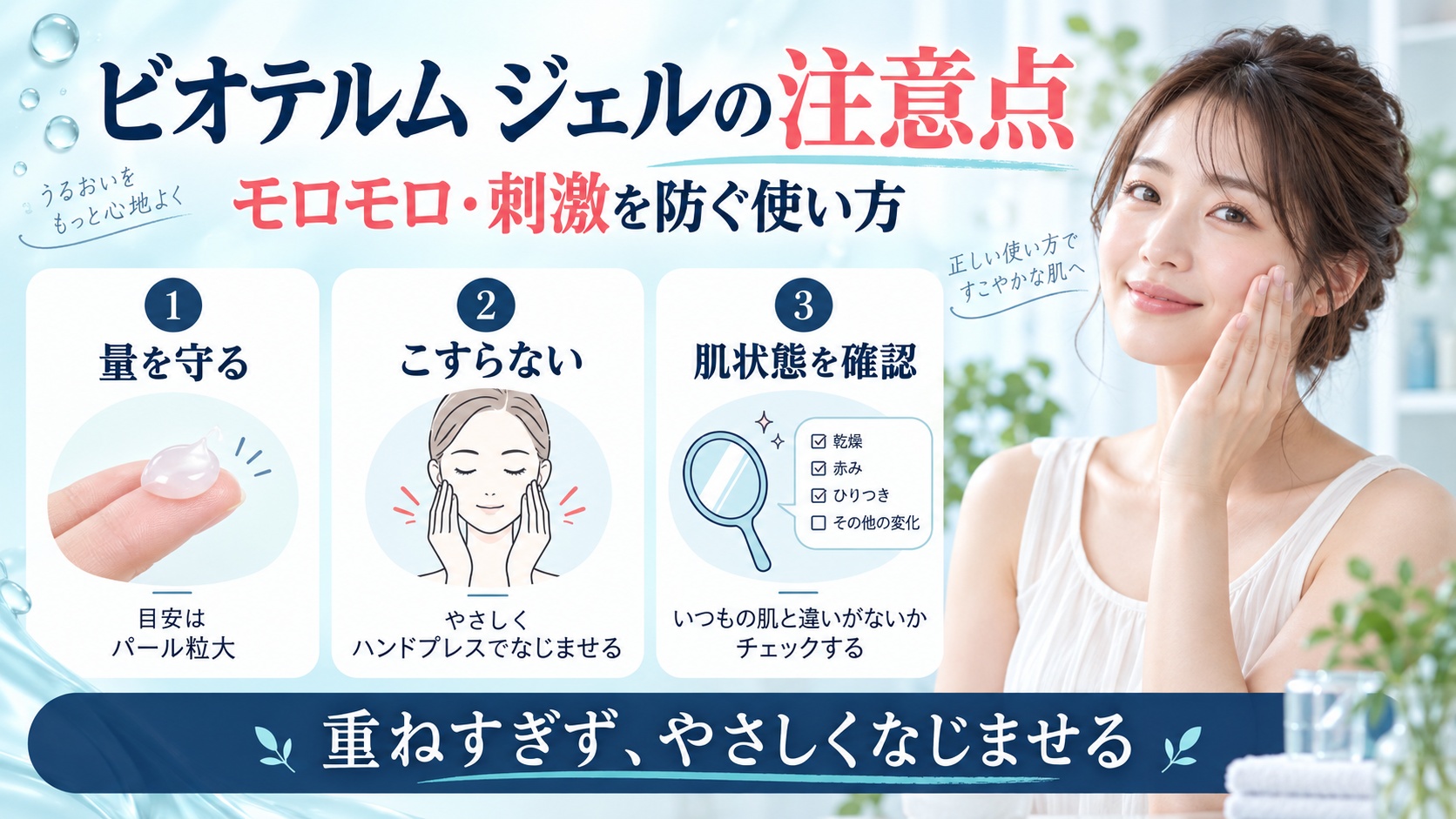 ビオテルム ジェルの注意点!モロモロや刺激を防ぐ正しい使い方