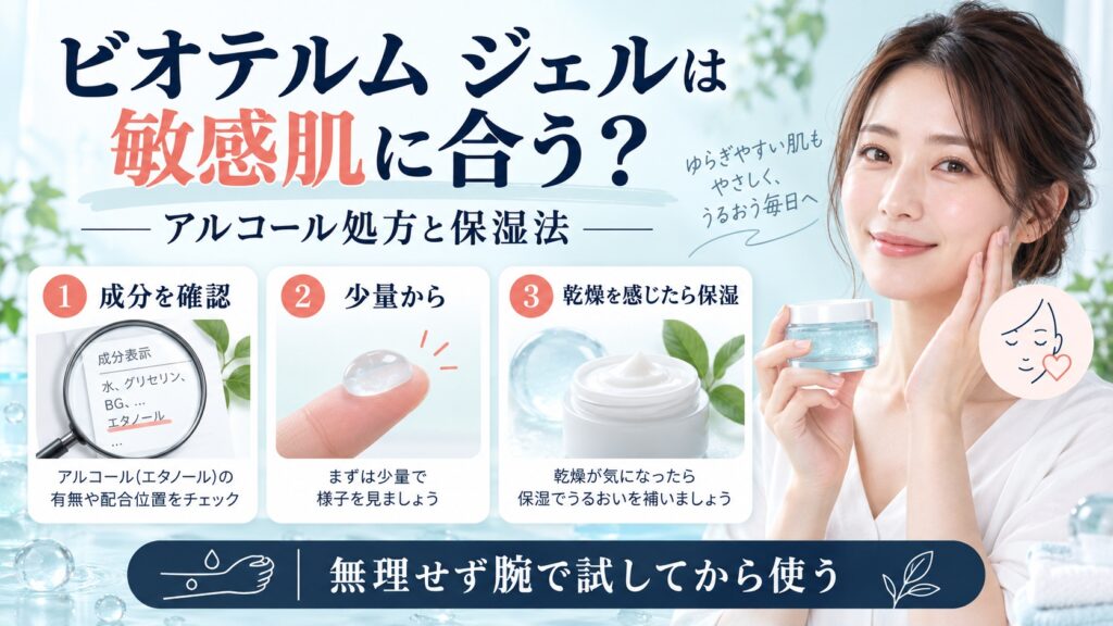 ビオテルム ジェルは敏感肌に合う？アルコール処方と保湿法