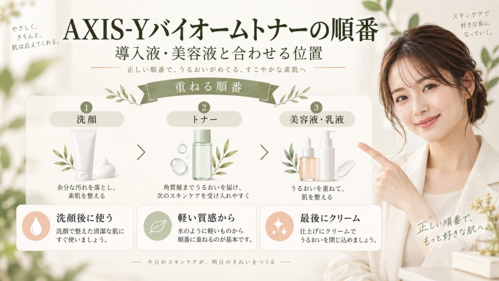 AXIS-Yバイオームトナーの順番は？導入液や美容液と合わせる位置