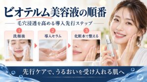 ビオテルム美容液の順番！毛穴浸透を高める導入先行ステップ
