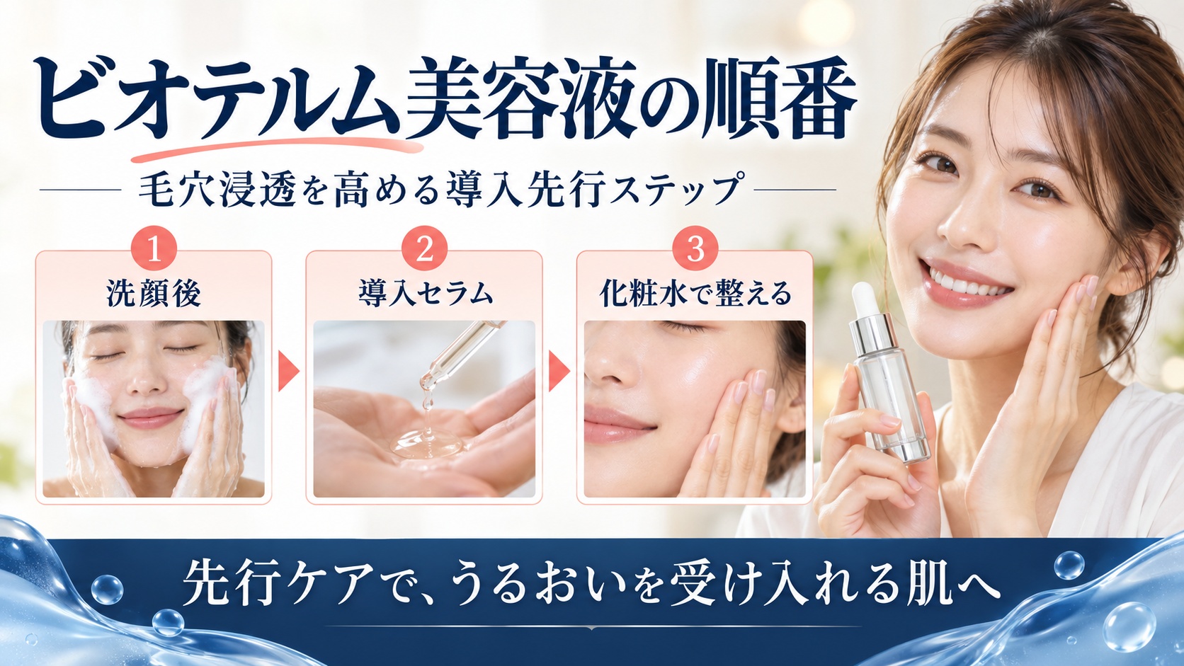 ビオテルム美容液の順番!毛穴浸透を高める導入先行ステップ