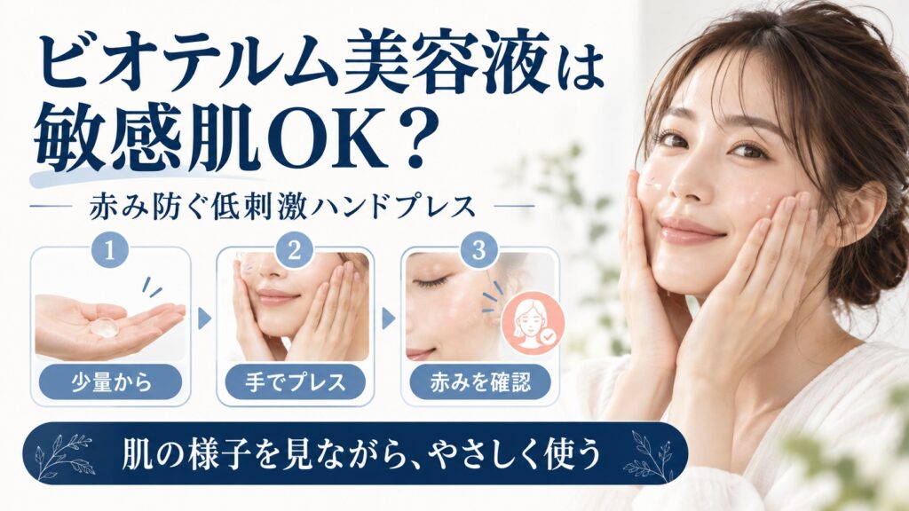 ビオテルム美容液は敏感肌OK？赤み防ぐ低刺激ハンドプレス