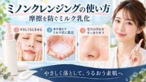 ミノンクレンジングの使い方！摩擦を防ぐミルク乳化と毛穴オフの極意