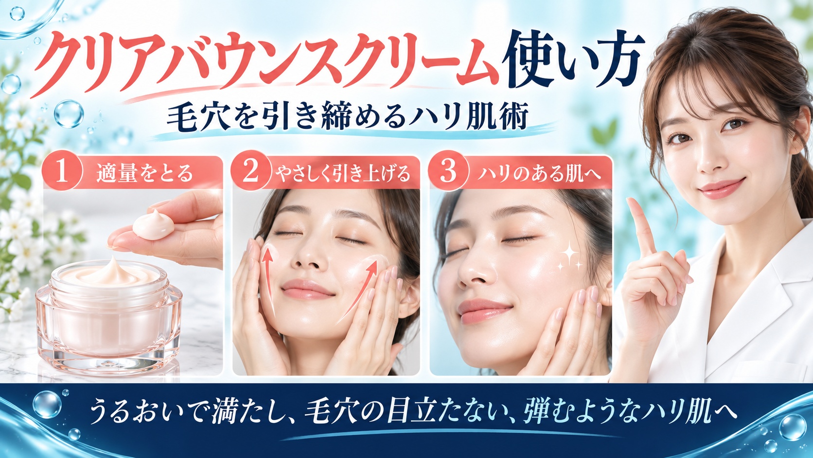 ベネフィーククリアバウンスクリーム使い方！毛穴引き締めるハリ肌術