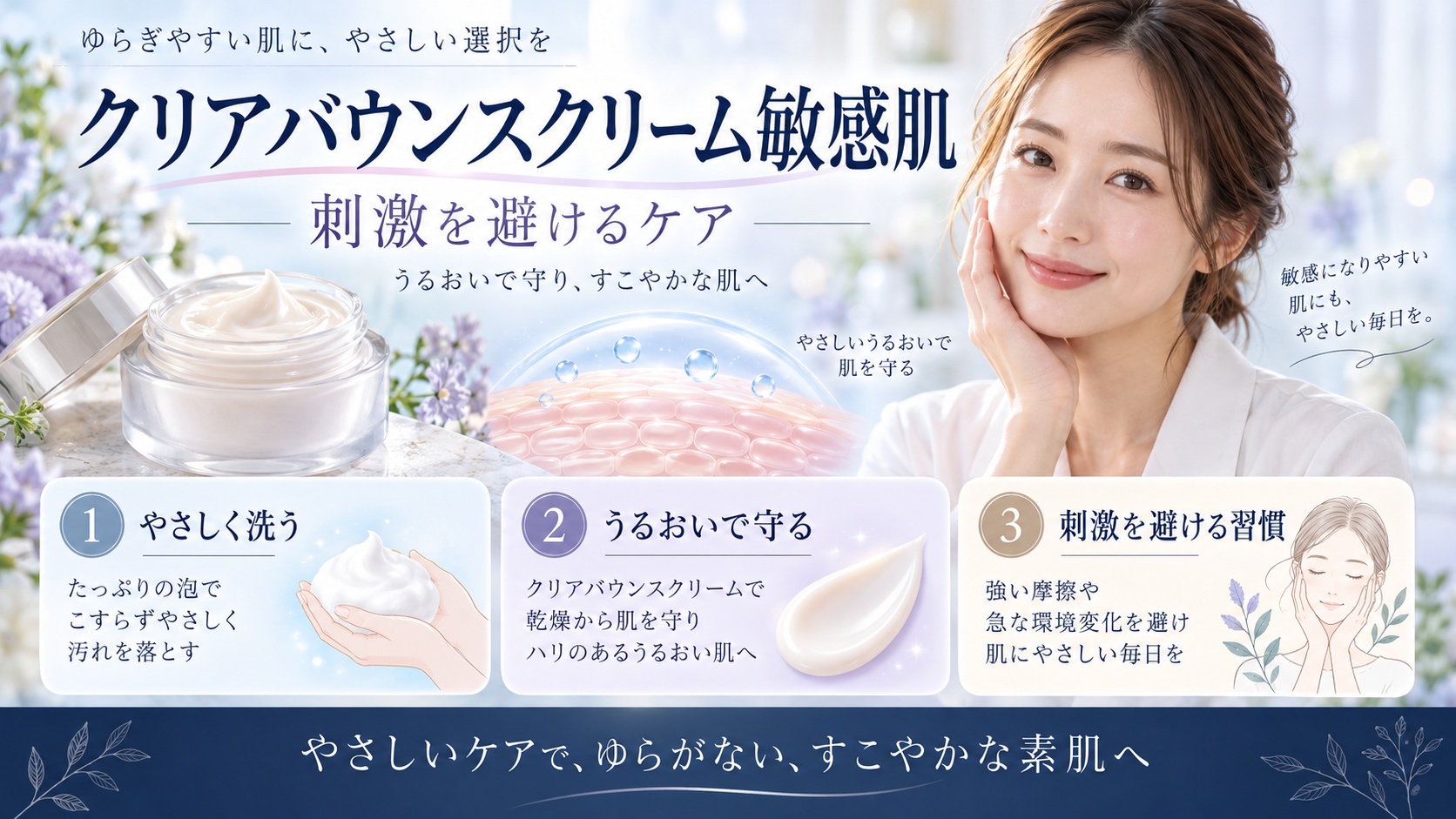 ベネフィーククリアバウンスクリーム敏感肌!刺激避けるケア