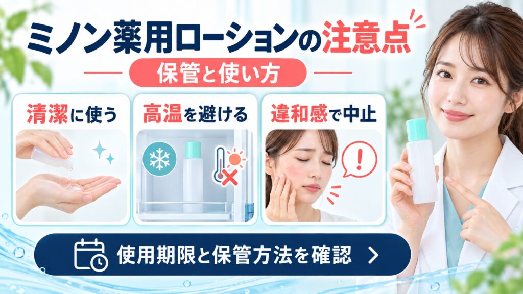 ミノン薬用アクネケアローションの注意点！肌荒れ悪化を防ぐ保管と使い方