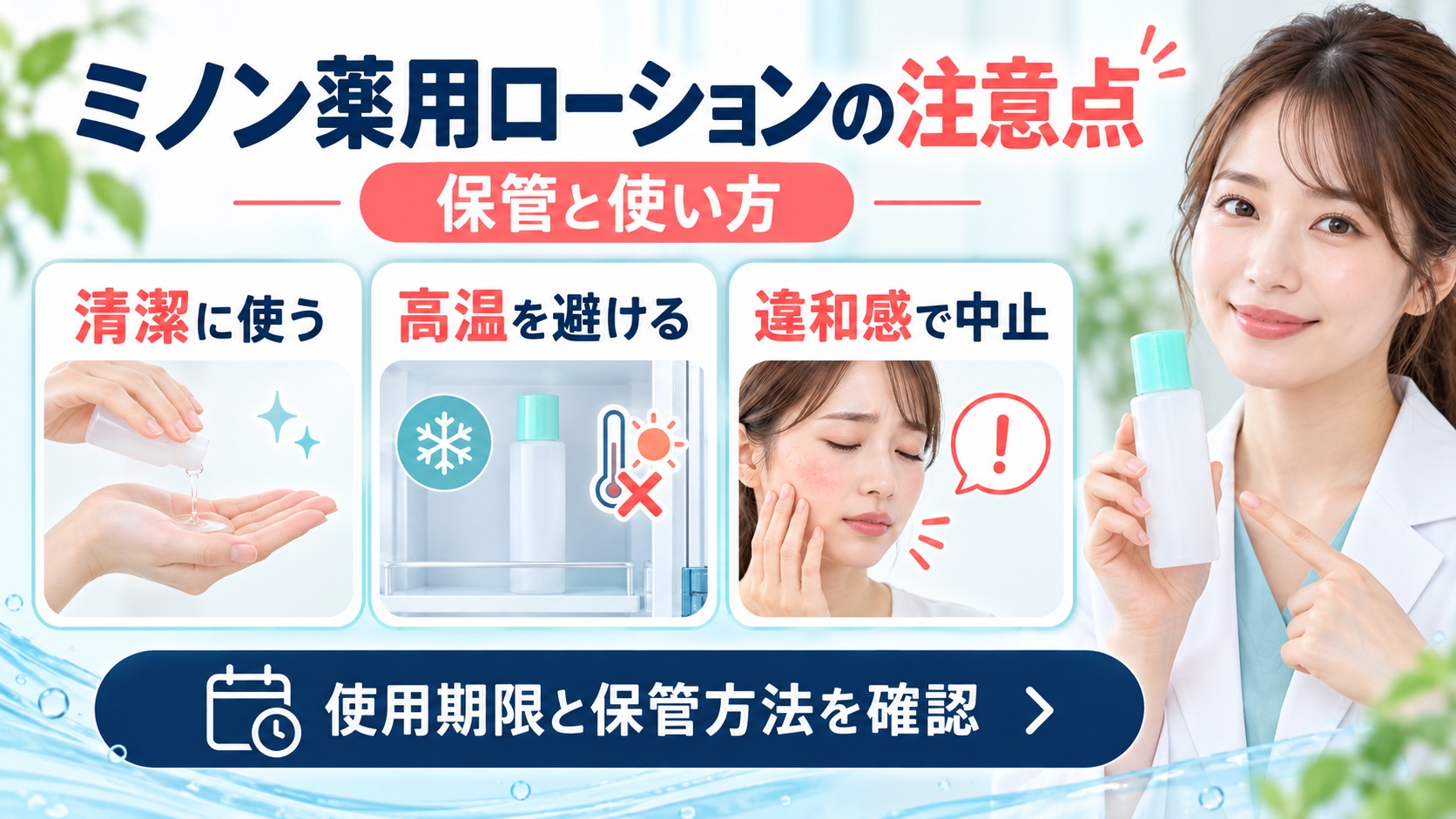 ミノン薬用アクネケアローションの注意点!肌荒れ悪化を防ぐ保管と使い方