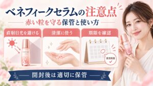 ベネフィークセラムの注意点！赤い粒の劣化を防ぐ保管と使い方