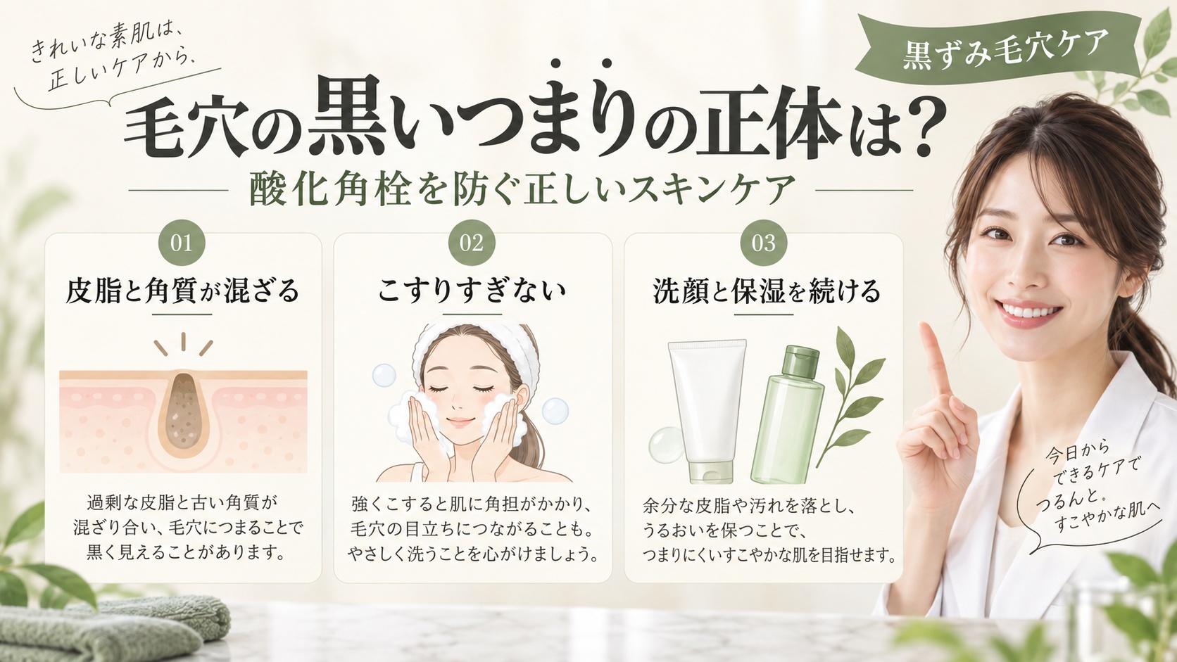 毛穴の黒いつまりの正体は?酸化角栓を取り除く正しいスキンケア対策